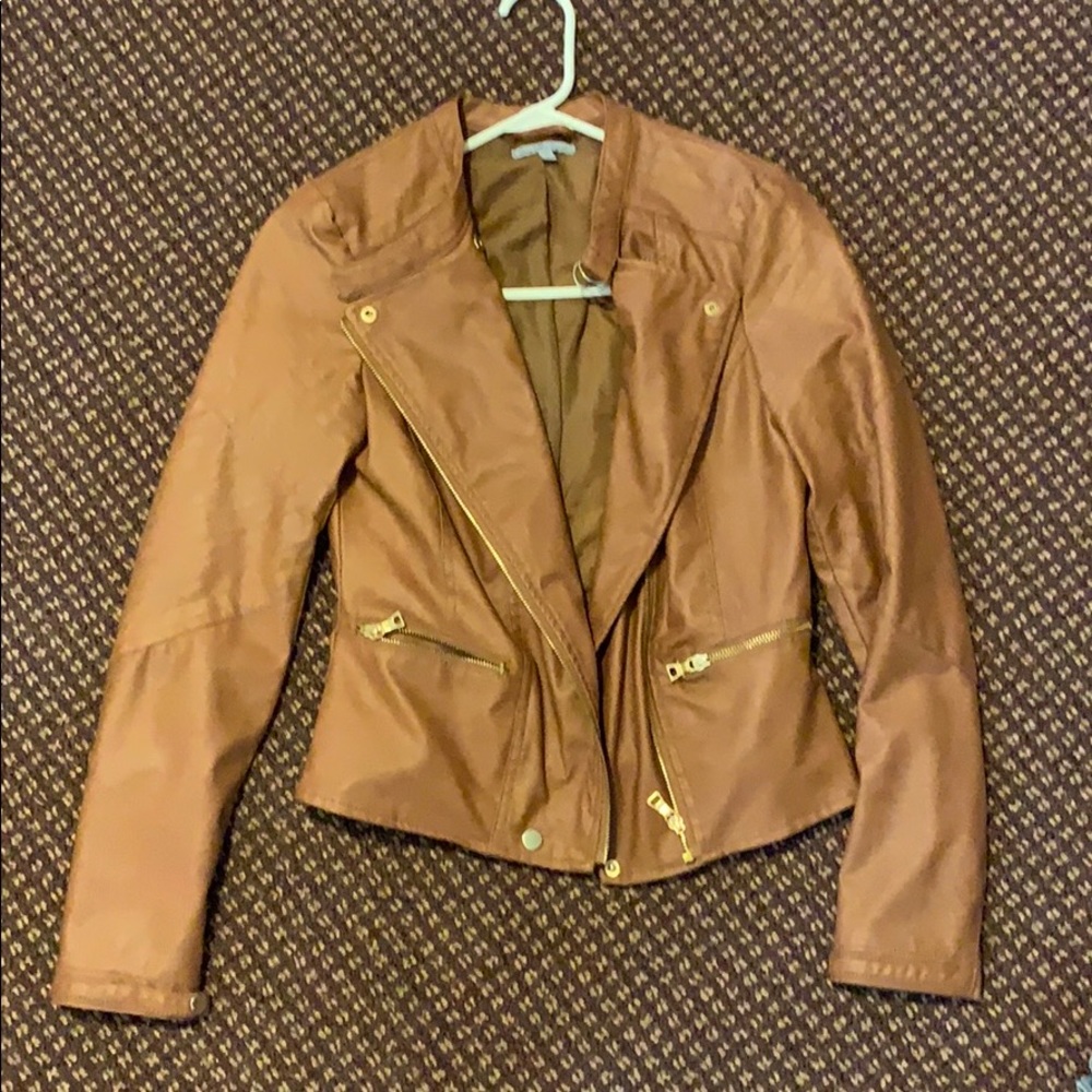 Tan leather jacket
